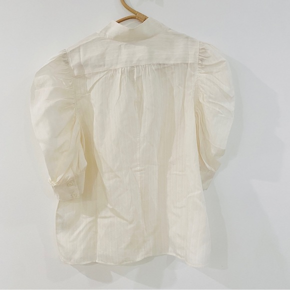 Frame Denim silk blend Gillian blouse in Bone size Large - Picture 3 of 12